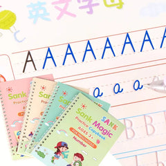 Sank Magic Practice Copybook (Set of 4) - Reusable Handwriting Workbook for Kids