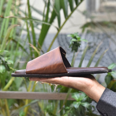 Z 015- Men’s Premium Leather Casual Slide – Brown