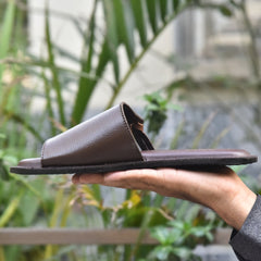 Z 015- Men’s Premium Leather Casual Slide – Chocolate Brown